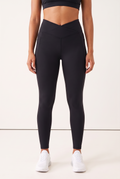 NWLY black performance leggings, front view